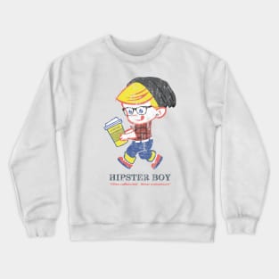 Hipster Boy distressed vintage - Parody illustration Crewneck Sweatshirt